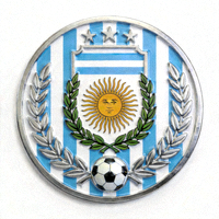 阿根廷国家男子足球队队徽，太阳和月桂冠